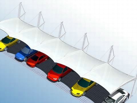 索膜结构停车棚效果图 